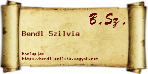 Bendl Szilvia névjegykártya